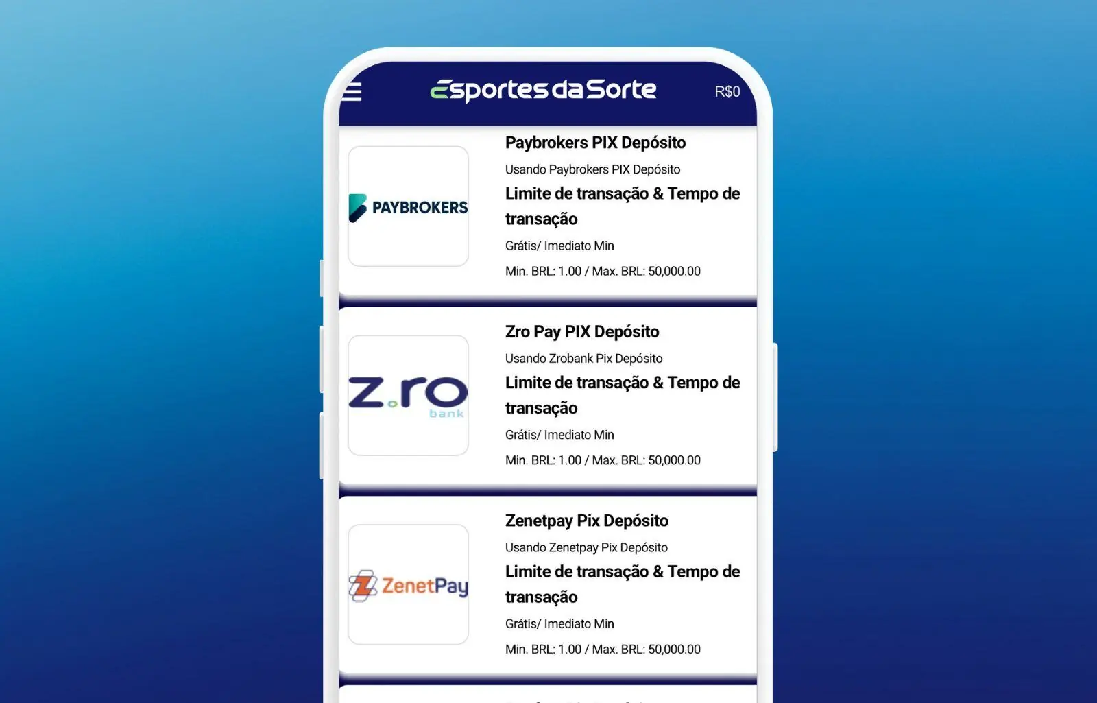 Esporte da Sorte Realize um depósito revisão no Brasil